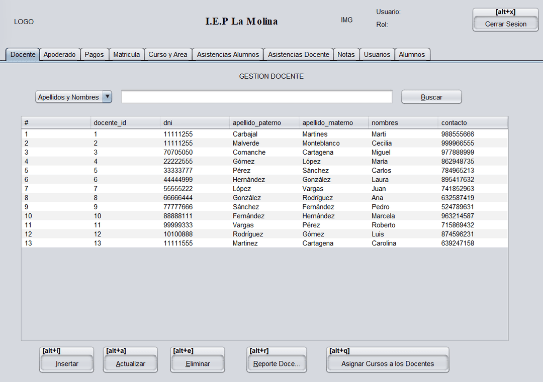 Sistema para Gestion de Colegio